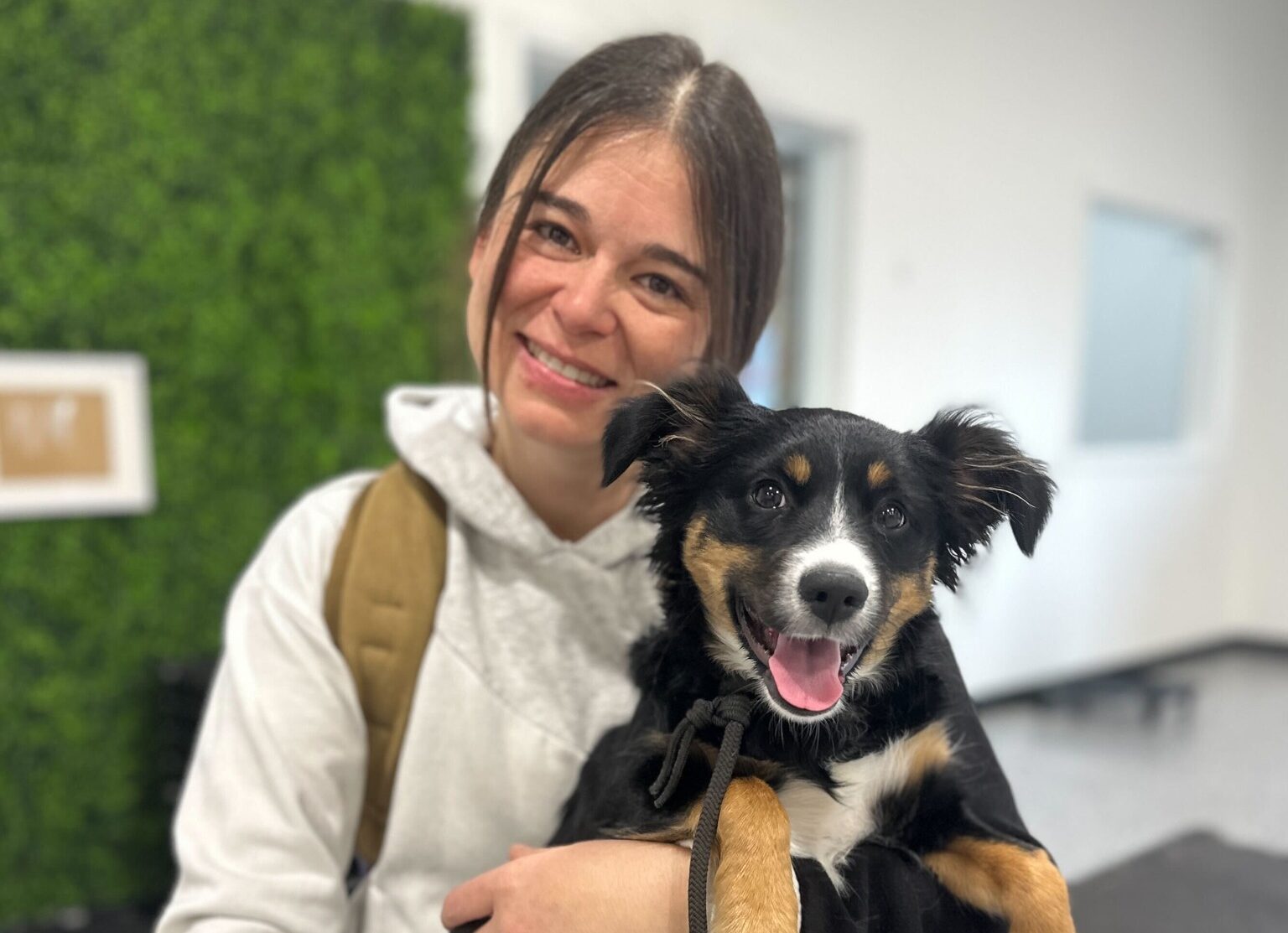 owner with her dog