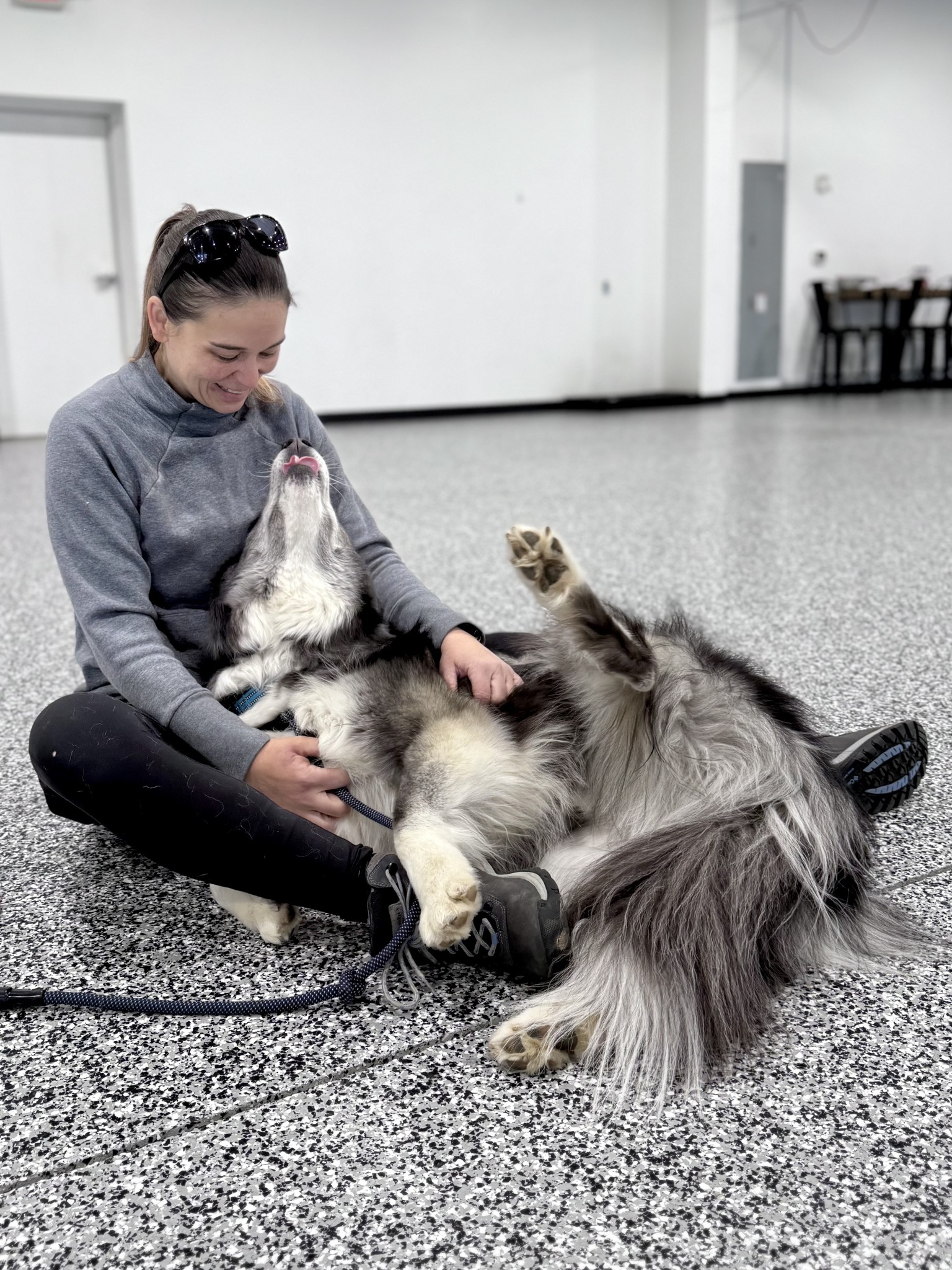 woman with dog